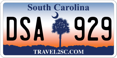 SC license plate DSA929