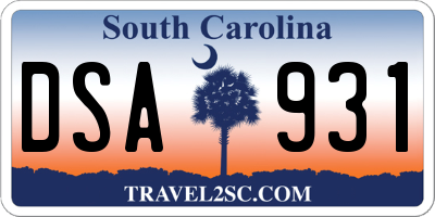 SC license plate DSA931