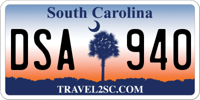 SC license plate DSA940