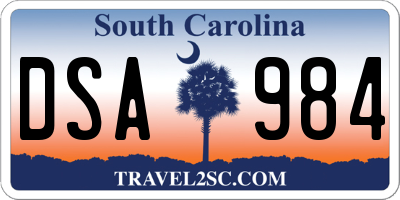 SC license plate DSA984