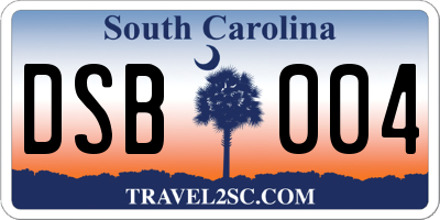 SC license plate DSB004