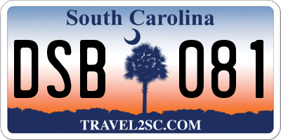 SC license plate DSB081