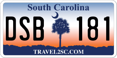 SC license plate DSB181