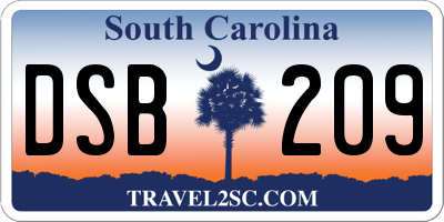 SC license plate DSB209