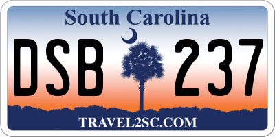 SC license plate DSB237