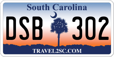 SC license plate DSB302