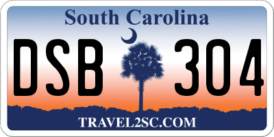 SC license plate DSB304