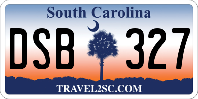 SC license plate DSB327