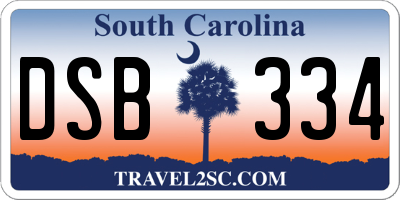 SC license plate DSB334