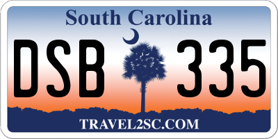 SC license plate DSB335