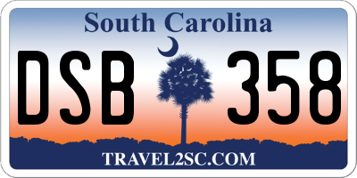 SC license plate DSB358