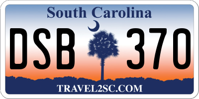 SC license plate DSB370