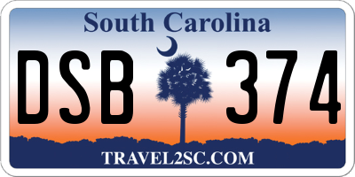 SC license plate DSB374