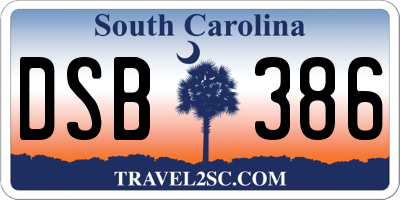 SC license plate DSB386