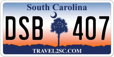 SC license plate DSB407