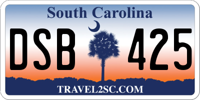 SC license plate DSB425