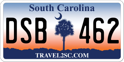 SC license plate DSB462