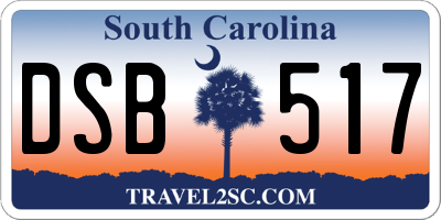 SC license plate DSB517
