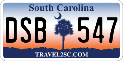 SC license plate DSB547