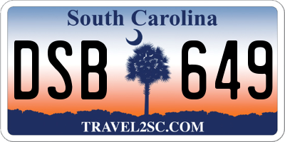 SC license plate DSB649