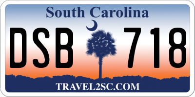 SC license plate DSB718