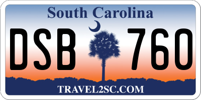 SC license plate DSB760