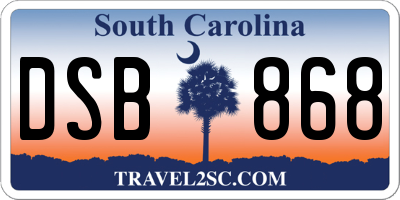 SC license plate DSB868