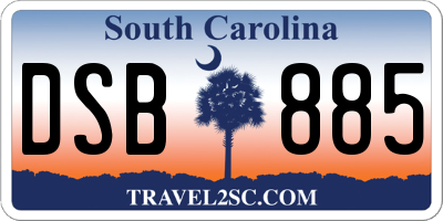 SC license plate DSB885