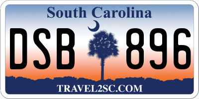 SC license plate DSB896