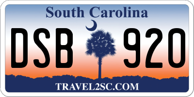 SC license plate DSB920