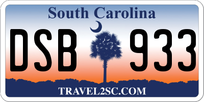 SC license plate DSB933