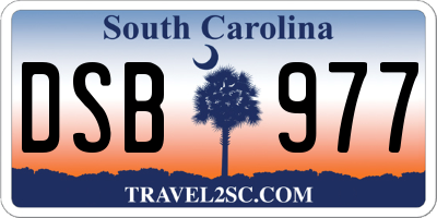 SC license plate DSB977