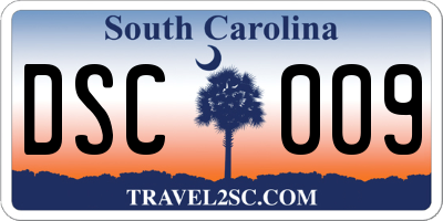 SC license plate DSC009