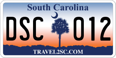 SC license plate DSC012