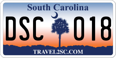 SC license plate DSC018