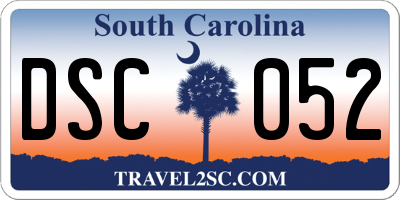 SC license plate DSC052