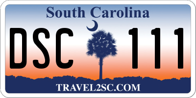 SC license plate DSC111