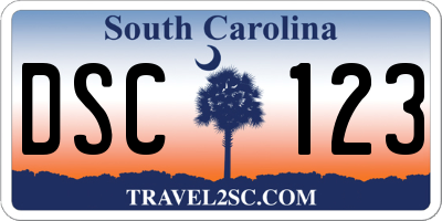 SC license plate DSC123