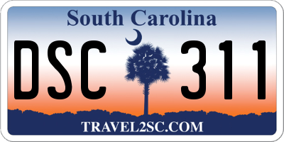 SC license plate DSC311