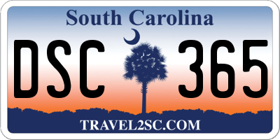 SC license plate DSC365