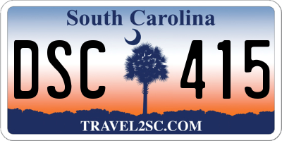 SC license plate DSC415