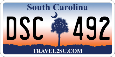 SC license plate DSC492