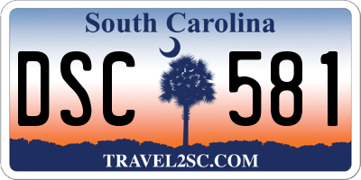 SC license plate DSC581