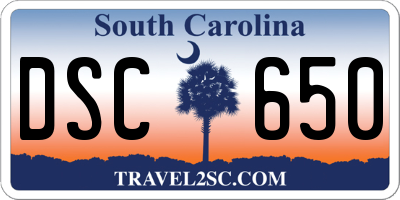 SC license plate DSC650