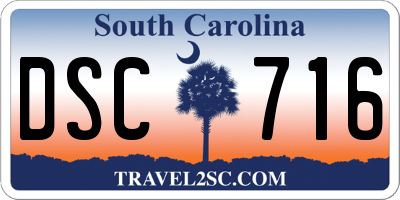SC license plate DSC716