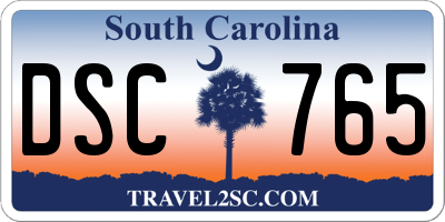 SC license plate DSC765