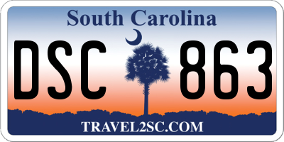 SC license plate DSC863