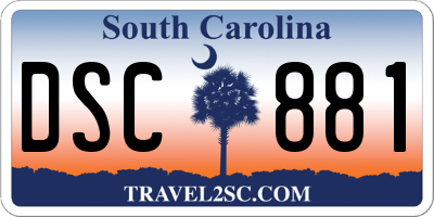 SC license plate DSC881