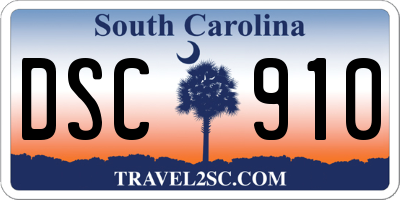 SC license plate DSC910