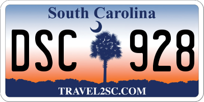 SC license plate DSC928